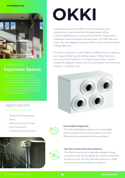 Powrmatic OKKI Commercial Heat Pump Overview Brochure 2025