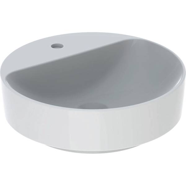 Geberit VariForm Lay-on Washbasin, Round, with Tap Hole Bench - Washbasin