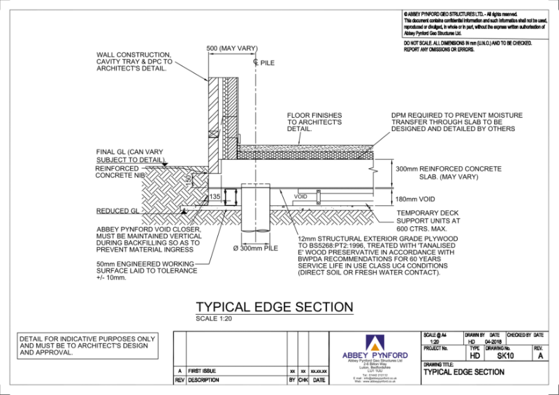 Typical Section - Comdeck - BSU - 300 mm Slab - Voided