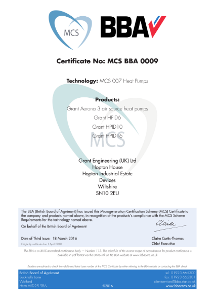 Technology: MCS 007 Heat Pumps