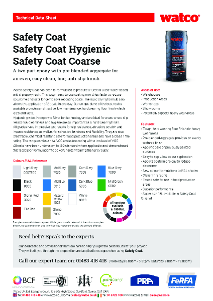 Data Sheet: Safety Coat Range