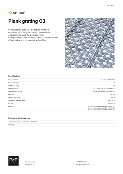 OPTIMO Plank Grating O3