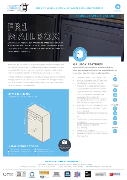 FR1 Mailbox Specification