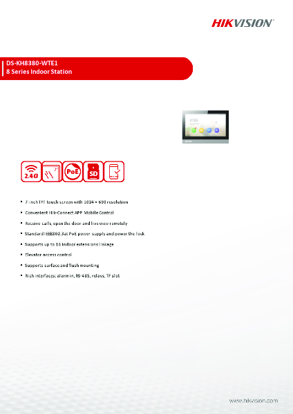 DS-KH8380-WTE1 - Product Data Sheet