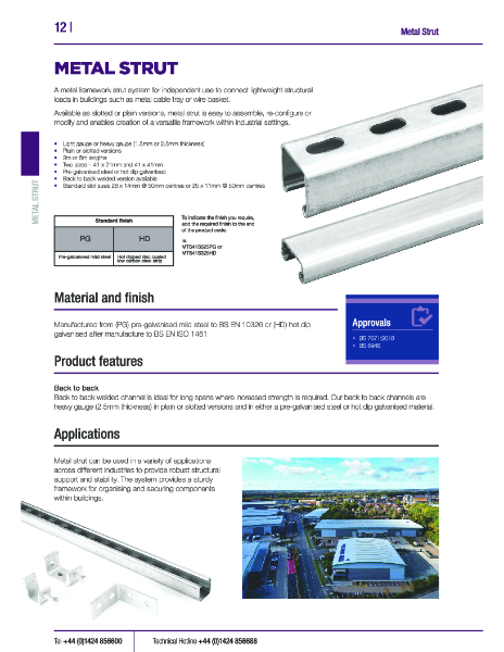 Metal Strut Catalogue