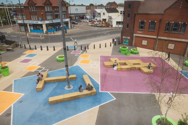 WoodBlocX Seating - Walsall Council Gallery Square