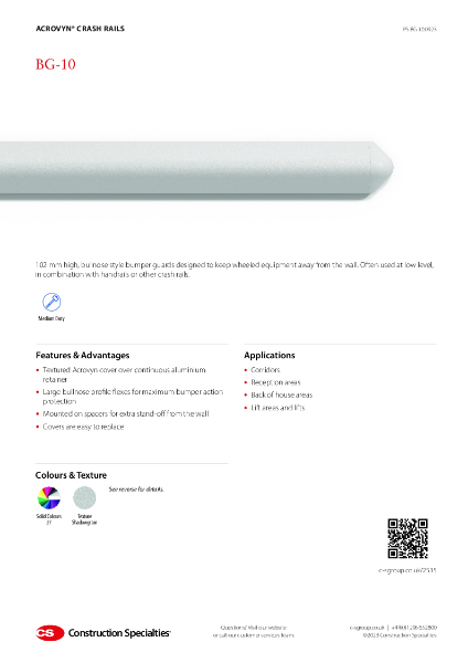 CS Acrovyn BG-10 Bumper Guard_Product Sheet (09.23)