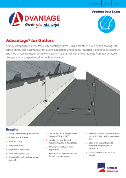 Advantage for Gutters - Product Data Sheet