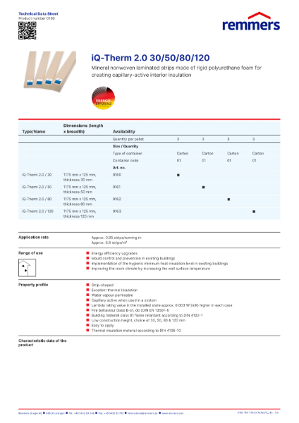 Technical Data Sheet - iQ-Therm 2.0