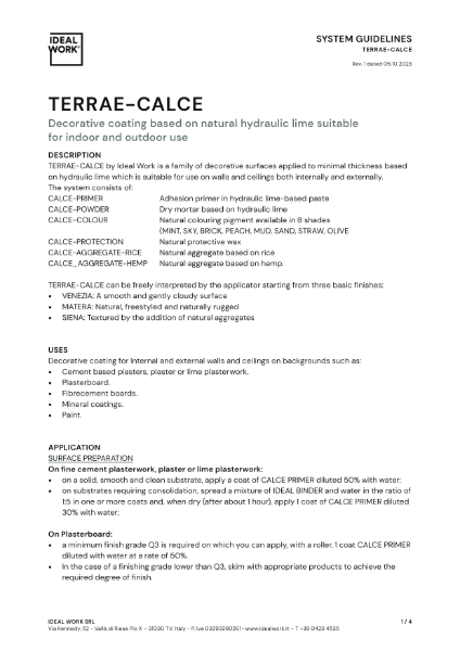 Terrae-Calce - Technical Data Sheet