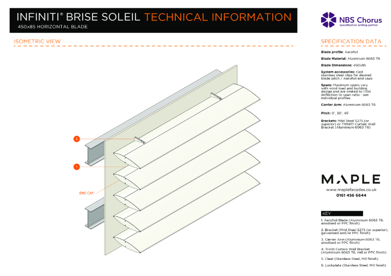 Maple Facades_Infiniti®_Brise Soleil_450x85_Aero_H_Datasheet_2024