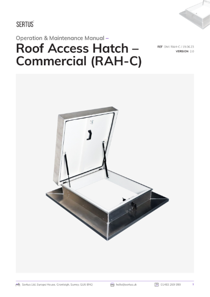 Sertus RAH-C Roof Access Hatch Operation & Maintenance Manual