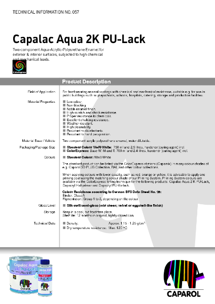 Capalac Aqua 2K PU-Lack