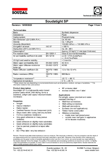 Technical Data Sheet - Soudatight SP