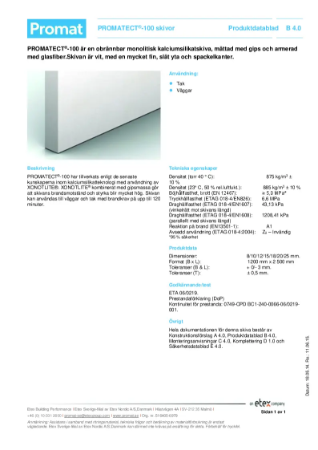 PROMATECT ® -100 - Produktblad