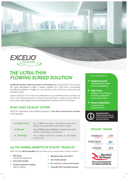 Excelio thin section floor levelling solution