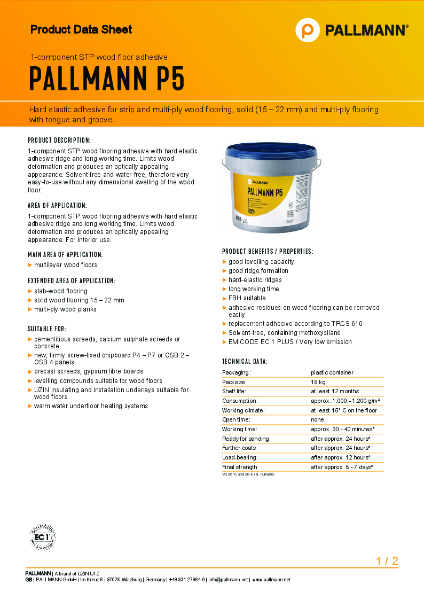 PALLMANN P5 adhesive - Product Data Sheet