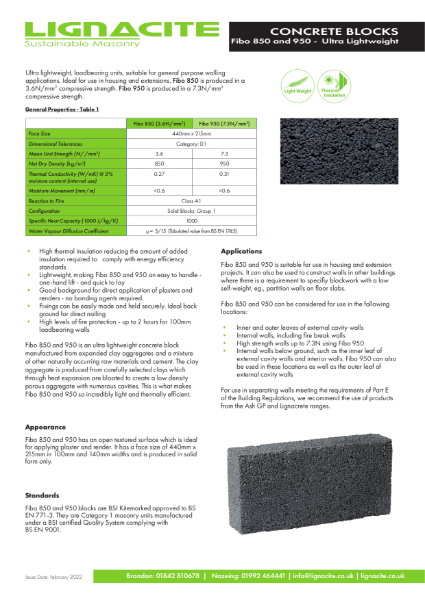 Fibo850/950 Concrete Block