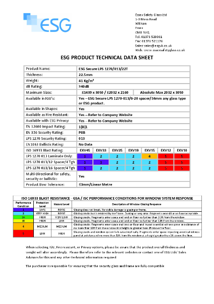 ESG Secure LPS 1270-013-22T-Data Sheet