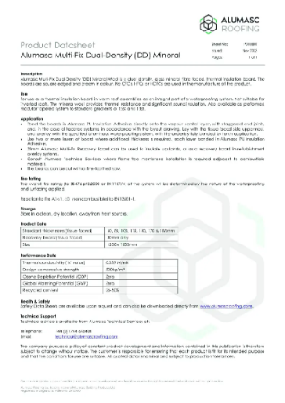 PD108FR-Alumasc Multi-fix Dual Density (DD) Mineral Wool