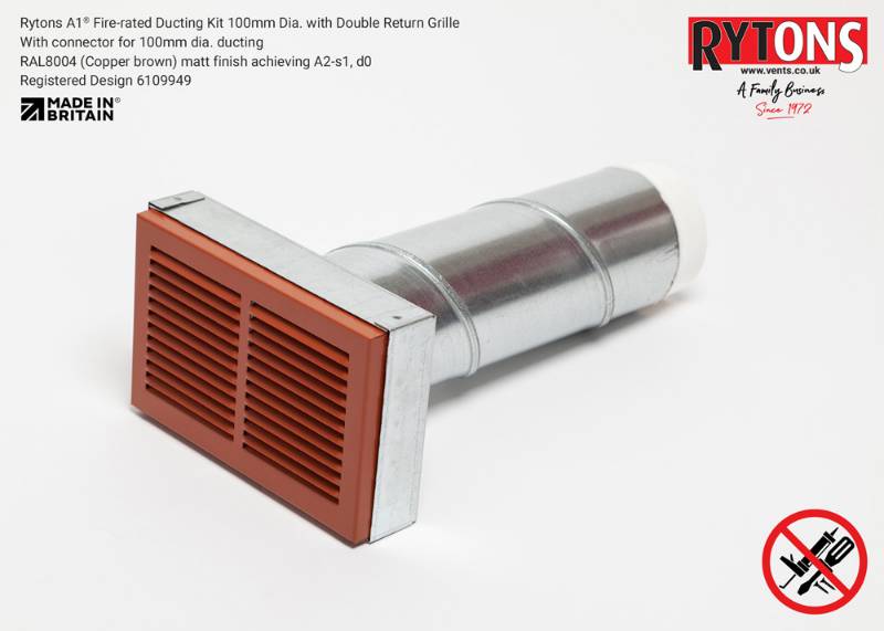 Rytons A1® Fire-rated 100 mm Dia. Ducting Kits with Double Air Bricks