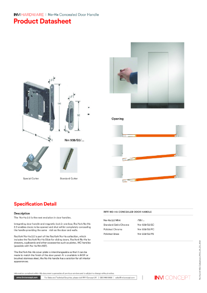 INVI-NoHa Swing Door 2.0 Mini Datasheet