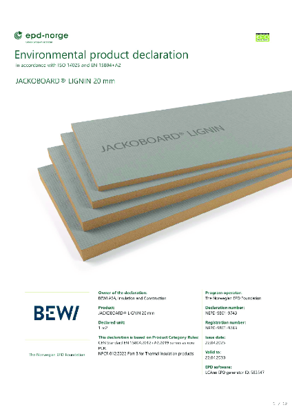 JACKOBOARD LIGNIN EPD