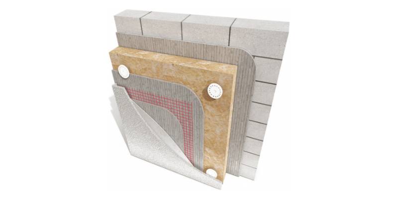 LicataTherm Masonry Mineral Wool Silicone Render External Wall Insulation System - One Coat Render on Thermalite Blocks