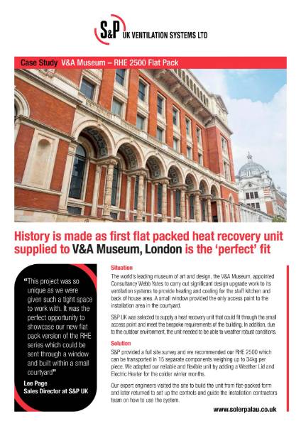 V&A Museum - RHE 2500 Flat Pack