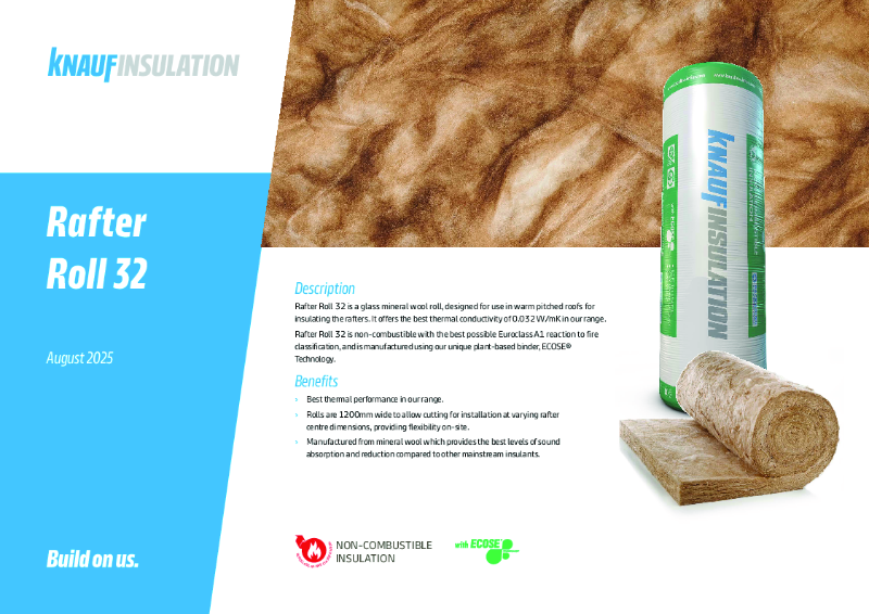 Knauf Insulation Rafter Roll 32 - Product Datasheet
