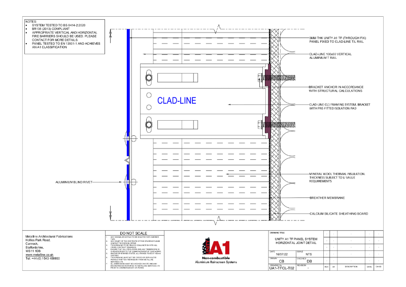 Unity A1 TF-02 Technical Drawing | Metalline Architectural Fabrications ...