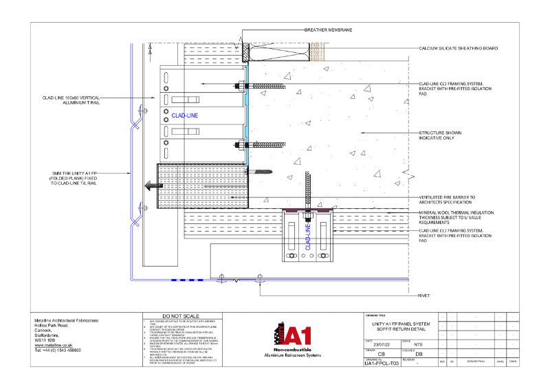 UNITY A1 FP-T03 SOFFIT RETURN Technical Drawing