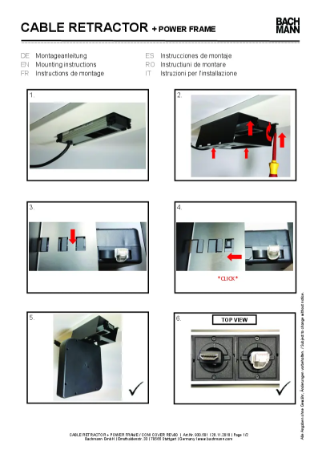 Asennusohjeet - 930.501 CABLE RETRACTOR