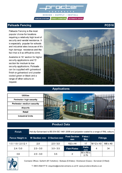 Palisade Fencing