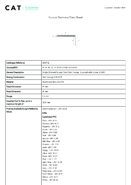 AN59SL Satin Aluminium Technical Datasheet