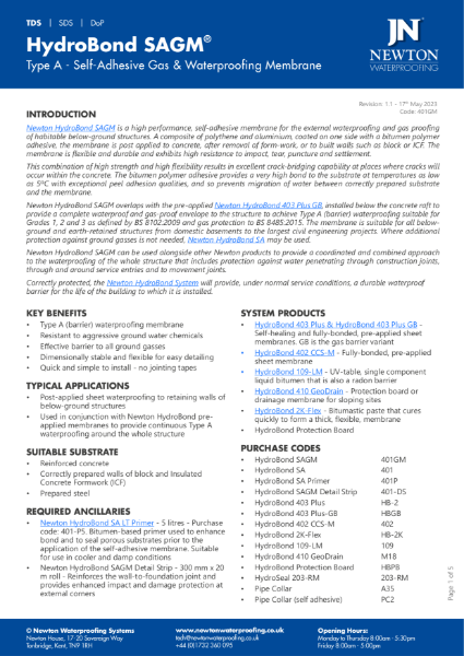 HydroBond SAGM TDS