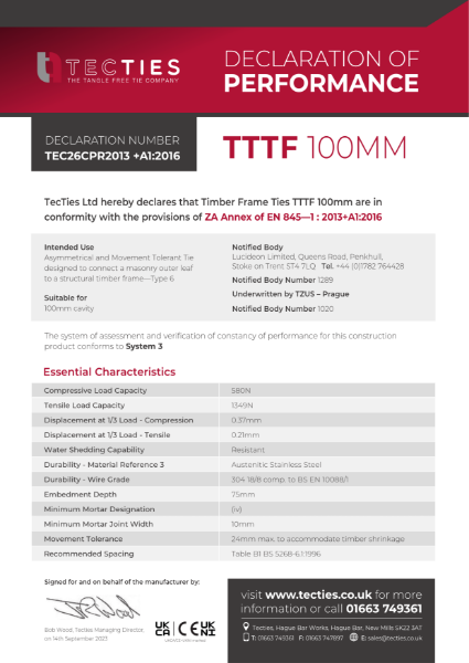 TTTF100 Declaration of Performance