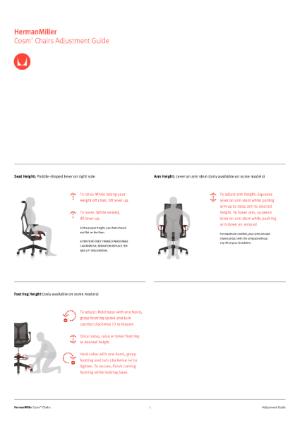 Cosm Chair Adjustment Guide