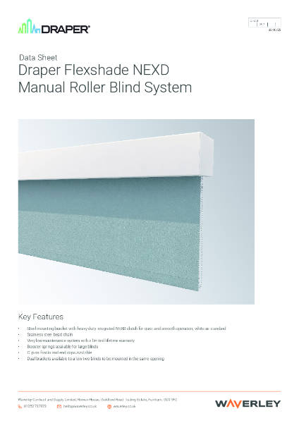 Data sheet - Draper NEXD chain operated roller blind
