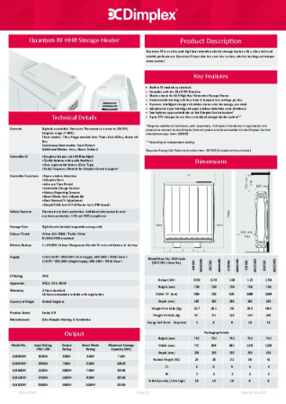 Quantum RF Series Spec Sheet