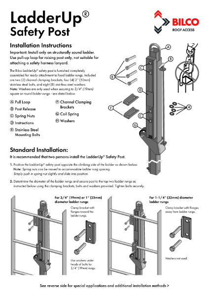 INSTALLATION INSTRUCTIONS  Ladder Up®