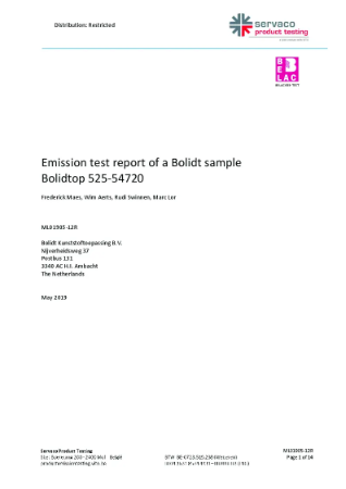 Bolidtop 525 Emission Test Report