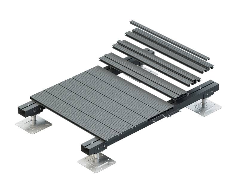 AliDeck Aluminium Decking System 9 - Complete Non-combustible Decking Solution - 800mm Board Span - 1000mm Joist Span - 106-355mm Build-Up