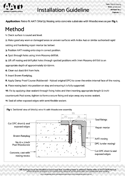 SN9-55 Installation guideline concrete wood screw retro fit