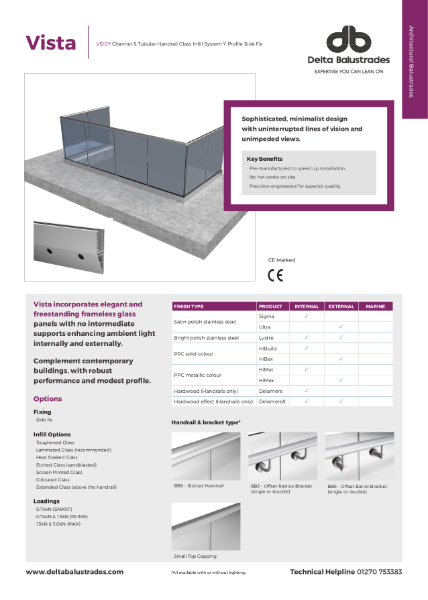 Vista V510Y Glass Balustrade System