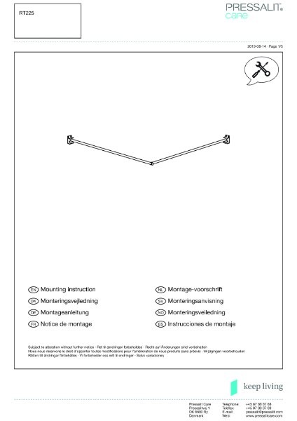 Mounting instructions for RT225