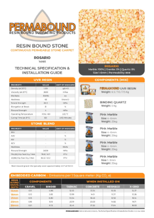 Resin Bound Stone — Rosario TDS