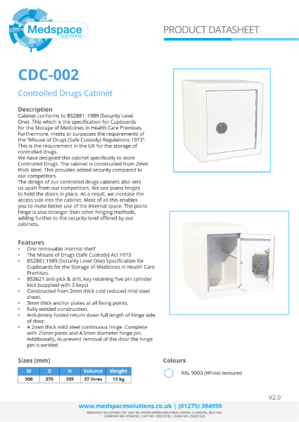 CDC-002 - Controlled Drugs Cabinet