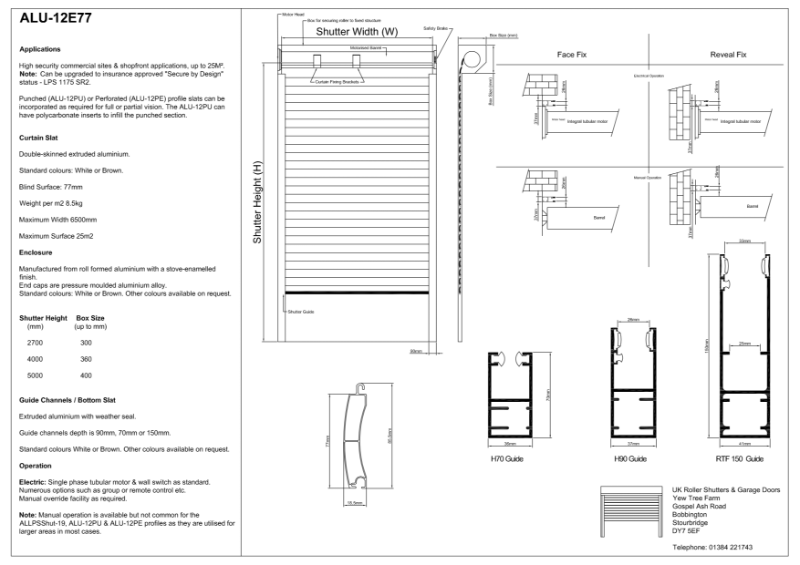 ALU-12E77 Drawings Datasheet