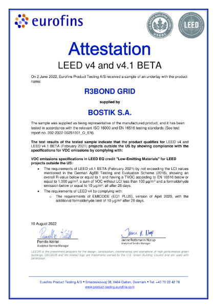 392-2022-00251001_HA_EN_BOSTIK SA_LEED Attestation